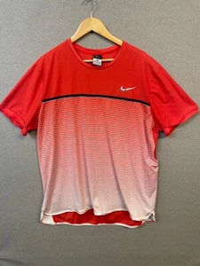 Nike Men's Size XL Pink Striped Dri-Fit Lightweight Training Running Gym T-Shirt - Picture 1 of 8