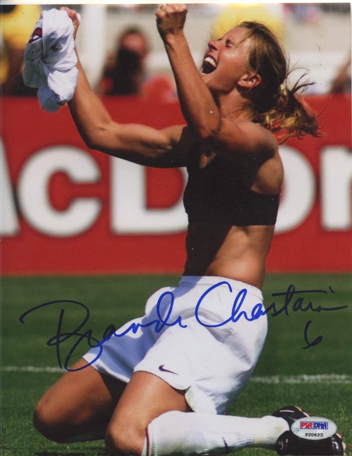 Brandi Chastain Autographed Signed 8X10 Photo Auto PSA DNA Olympic Gold Soccer 