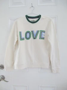 Tory Burch sweatshirt large love logo green blue sz S - Picture 1 of 2
