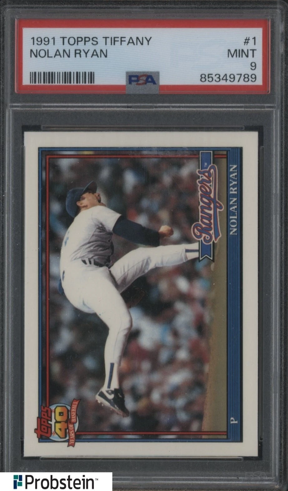 1991 Topps Tiffany #1 Nolan Ryan Texas Rangers HOF PSA 9 MINT