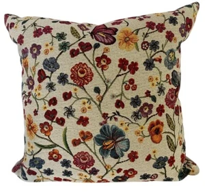 CALDEIRA Ltd. Vintage Inspired Decorative Floral Butterfly Tapestry Throw Pillow - Picture 1 of 7