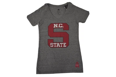 adidas Womens NC North Carolina State Wolfpack Gray V-Neck Shirt NWT S - Image 1 of 4