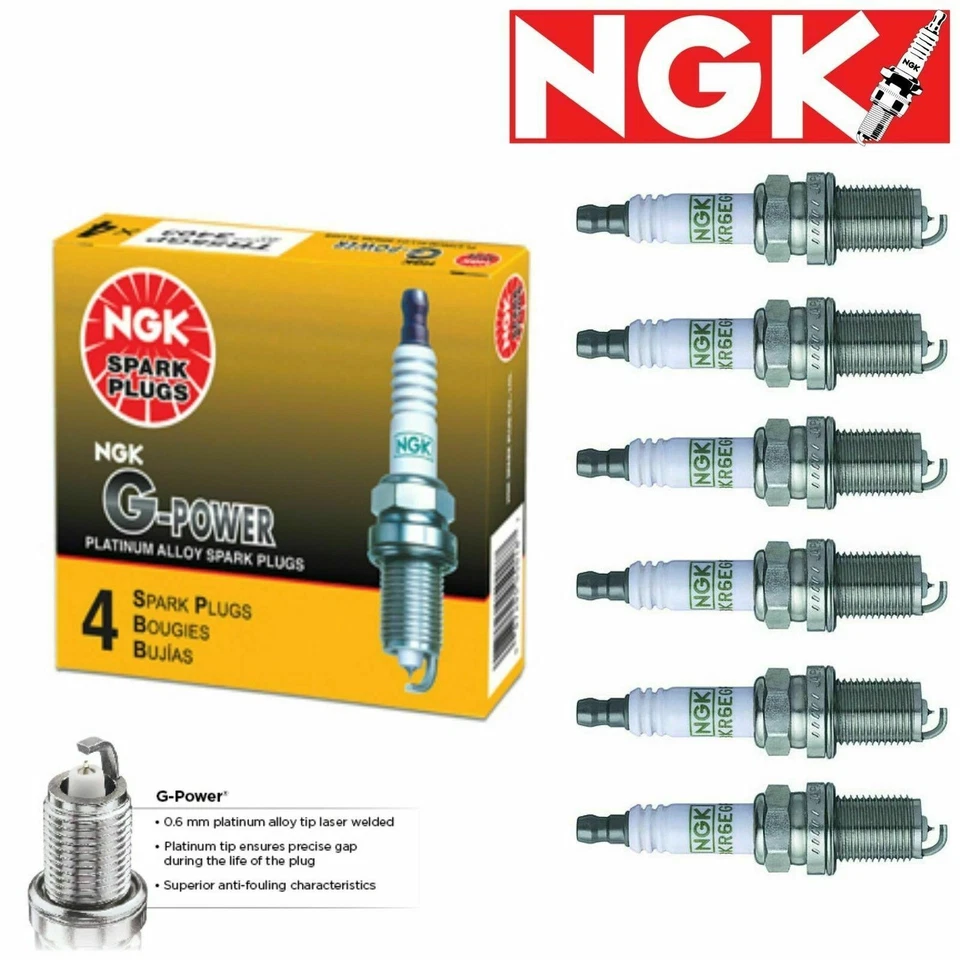 6 x Spark Plugs NGK G-Power for for 1972-1976 Mercury Capri 2.6L 2.8L V6 - Image 1 of 4
