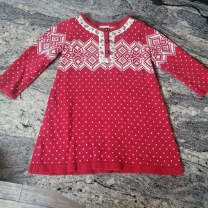Vestido tejido Hanna Andersson niñas talla 18-24 meses rojo blanco estampado - Imagen 1 de 3