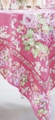 Gorgeous NEW April Cornell Tablecloth 54 x 54 ~ Style “Charming Pink” New W Tags - Image 1 of 4