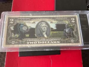 🔴 BRADFORD EXCHANGE COLORIZED CHESTER A. ARTHUR TWO DOLLAR NOTE 🟢 - Picture 1 of 4