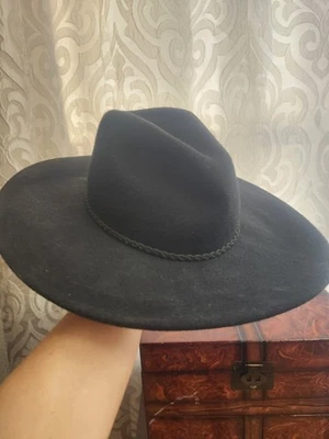 女式 Anthropologie 毛毡帽黑色 — 第 1/4 张图片