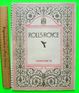 FOLLETO ESPIRAL ROLLS ROYCE PHANTOM III V-12 PRESTIGE 1938 original 60 pg en muy buena condición+++ - Imagen 1 de 20