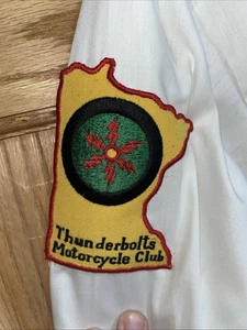 Camicie vintage anni 70 MN Thunderbolts biker/motocycle club con bottoni uomo taglia media - Foto 1 di 13