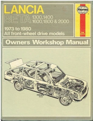 LANCIA BETA SAL COUPE HPE SPIDER (INCL MONTE CARLO ENGINE) 1973-80 REPAIR MANUAL - Image 1 of 2