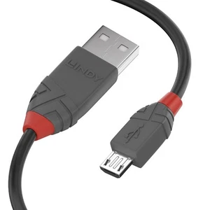 LINDY 36732 1 m Anthra Line USB 2.0 Type A to Micro-B Cable - Black 1m Anthra Li - Photo 1/3