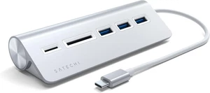Satechi USB Silver Type-C hub Micro SD card reader aluminum iMac MacBook F/S NEW - Afbeelding 1 van 8