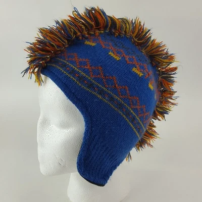 Gorro de esquí Mohawk vintage de piel de tortuga talla juvenil tejido tobogán invierno sombrero gorra niños Foto 1 de 4