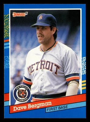 Dave Bergman 1991 Donruss #342b Detroit Tigers FREE SHIPPING *089 - Image 1 of 2
