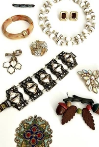 Lote de joyas de colección Dior Selini Vendome Trifari Juliana Victoriano Art Deco - Imagen 1 de 20