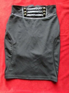 Hot Topic Hell Bunny Black Pencil Goth Steampunk Military Straight Size M EUC - Picture 1 of 4
