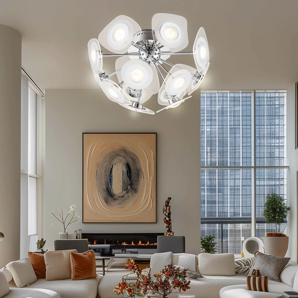 Lampada A Soffitto LED Design Vetro Chiaro Cromo Illuminazione Cucina Soggiorno - Immagine 1 di 4