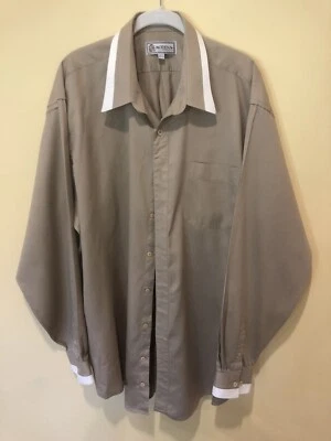 Modena Men’s L/S Shirt Size XLT (17 1/2-37) Tan Ivory Pocket Button-Front Collar - Image 1 of 4