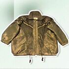 VINTAGE Boundary Waters JACKET Dark Olive GREEN w/ LEOPARD Accents WOMENS Size M