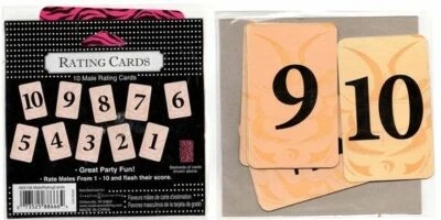 Bachelorette Party Game, Male Rating Score Cards, Pink Zebra Print Hen NEW - Image 1 of 2