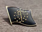 State Of Indiana Blue Furling Flag With Gold Stars Travel/Souvenir Lapel Pin