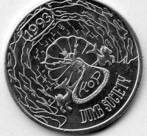 Mardi Gras Doubloon Krewe of Proteus 1993 aluminio - Imagen 1 de 2