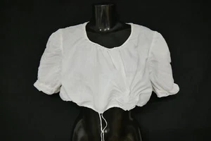 Gr.48 Dirndlbluse weiß Bluse für Dirndl Baumwolle mit Spitze B10920 - Bild 1 von 4