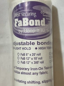 Fabond By Hoop It All Stabilizer Temp Tear Away Co-hesive Embroidery Fabric - Picture 1 of 6