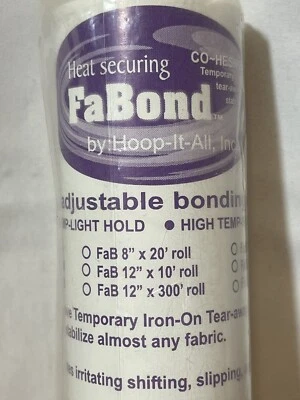 Fabond By Hoop It All Stabilizer Temp Tear Away Co-hesive Embroidery  Fabric - Image 1 of 4