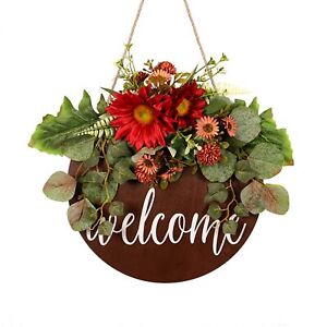 HooAMI Wreath 30cm Entrance Wreath Welcome Door Charm Wooden Wreath Autumn  883