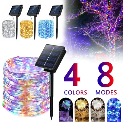 100/300 LED Solar Fairy String Light Copper Wire Outdoor Waterproof Garden Decor - Image 1 of 4