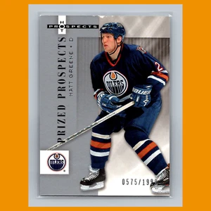 Tarjeta de hockey Matt Greene Rookie #128 2005 Fleer Hot Prospects Edmonton Oilers NHL - Imagen 1 de 3
