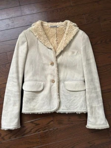 Jil Sander Cream Leather Hooded Jacket – Size 34 (XS) – Excellent Condition - Picture 1 of 6