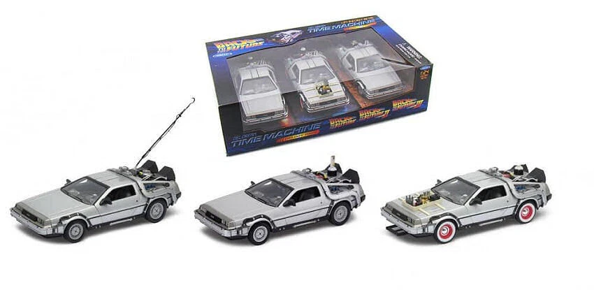 Welly DE LOREAN "BACK TO THE FUTURE" GIFT BOX PART I+II+III 1:24 - Immagine 1 di 1