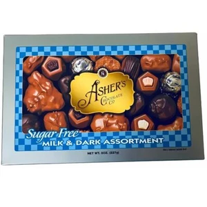 Ashers Sugar Free Assorted Chocolates 8 oz Box Truffles Toffee Caramels - Picture 1 of 4