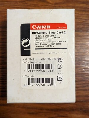 Canon Off-Camera Shoe Cord 2 CZ6-2358 Made Japan New in Box - Image 1 of 2