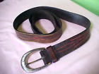 HARLEY-DAVIDSON leather belt - metal buckle 41- 45" buckle fair cond. belt GC