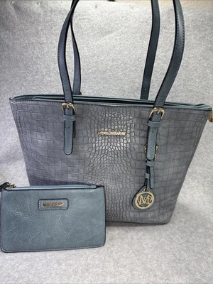 Montana West Cartera Cuero Gris Cremallera Superior Bolso de Hombro con Bolsa Foto 1 de 4