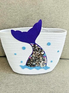 Decorative Mermaid Tail Rope Storage Basket * Home Decor - Picture 1 of 3