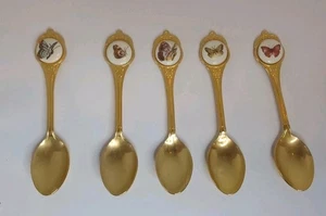 Lot Of 5 - Lena Liu Tea Cup Spoons -  CIRCLE OF HARMONY Bradford Butterflies - Picture 1 of 12