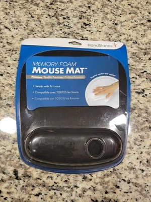 HandStands Memory Foam Mouse Pad Mat Premium Genuine Memory Foam Hand Rest Black - Image 1 of 4