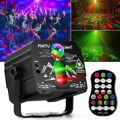 Party DJ Lights with Remote Control, Portable Mini Disco Ball Usb Powered 7  - Image 1 of 4