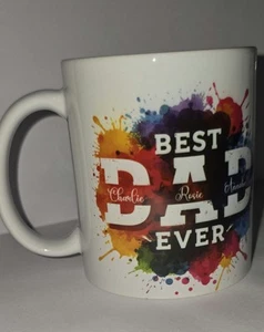 Best Dad Ever Personalised Mug Thank You Custom Name Cup Birthday Daddy Gift - Picture 1 of 6
