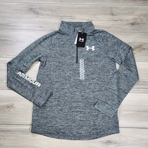 Under Armour T-Shirt Boys' Large Gray Tech Big Logo Zip New - Picture 1 of 9