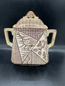 Antique 1800s Transferware Ironstone Sugar Pot Aesthetic Movement Stained/Crazed - Picture 1 of 10