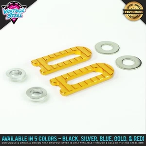 Vintage Steel "LITE SAVER" 3/8" - 10mm BMX Dropout Saver Front/Rear (Solid Gold) - Picture 1 of 10