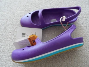 CROCS retro mary jane girls  neon purple/surf c9  Kinderschuhe neu - Bild 1 von 1