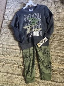 Star Wars Baby Yoda Boys Fleece Top/ Pants Set - Sz. 5 NWTS Disney - Picture 1 of 10