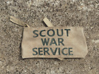 WW2 SCOUT ''WAR SERVICE'' ARMBAND, GREEN LETTERING ON KD + MAKER, ORIGINAL RARE,