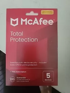 McAfee Total Protection 2025 5 Device 1 Year PC Mac iPhone Security - Brand New - Picture 1 of 1